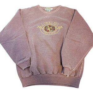 Tiger Brand Non Fiction Loyalist College Crewneck Sweatshirt Faded Pink L Y2k